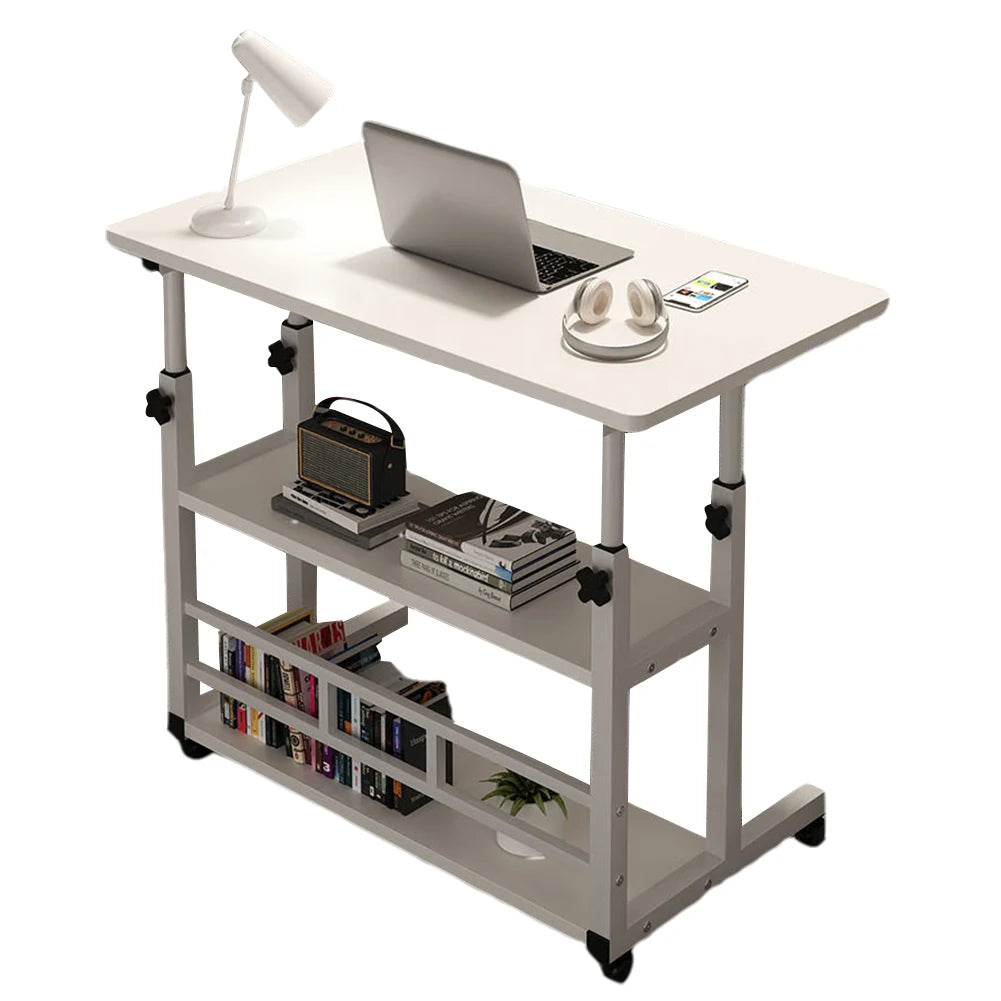Height-Adjustable Rolling Desk - Mobile Computer Table 60x40cm