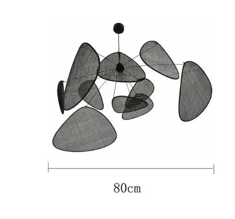 Handwoven Rattan Chandelier - E27 Wicker Suspension Lamp