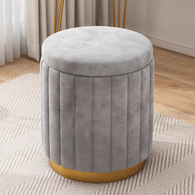 Round Storage Stool - Makeup & Dressing Table Ottoman