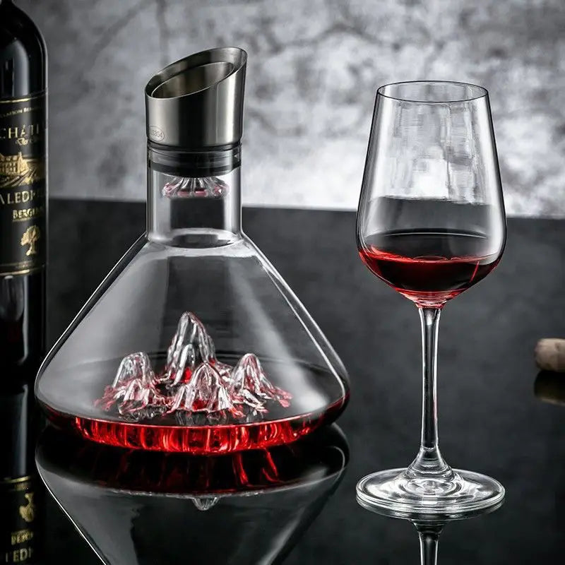 Handmade Iceberg Whiskey Decanter - 1500ML Lead-Free Crystal Carafe