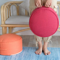 Tea Ceremony Floor Pouf - Cotton Linen Tatami Meditation Cushion