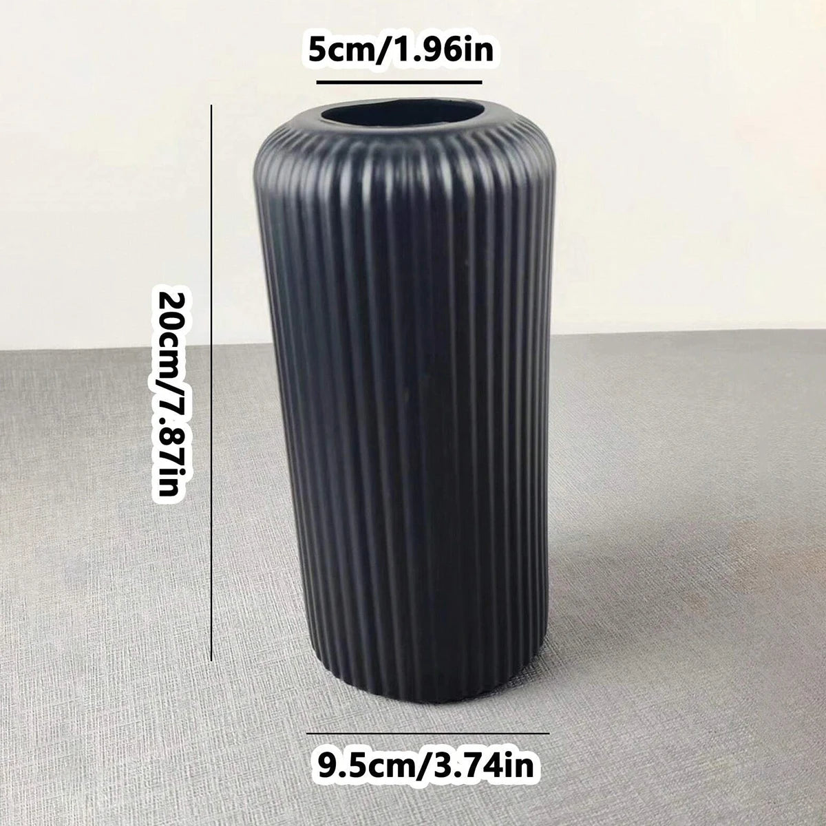 Striped Decorative Vase - Ceramic Look Floral Display Accent