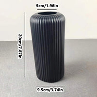 Striped Decorative Vase - Ceramic Look Floral Display Accent