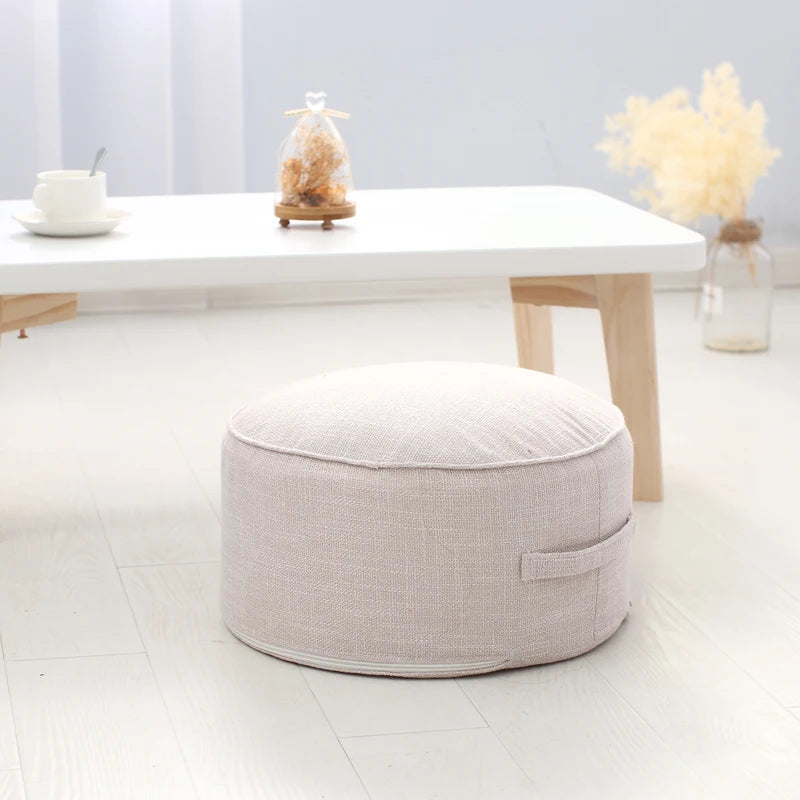 Tea Ceremony Floor Pouf - Cotton Linen Tatami Meditation Cushion