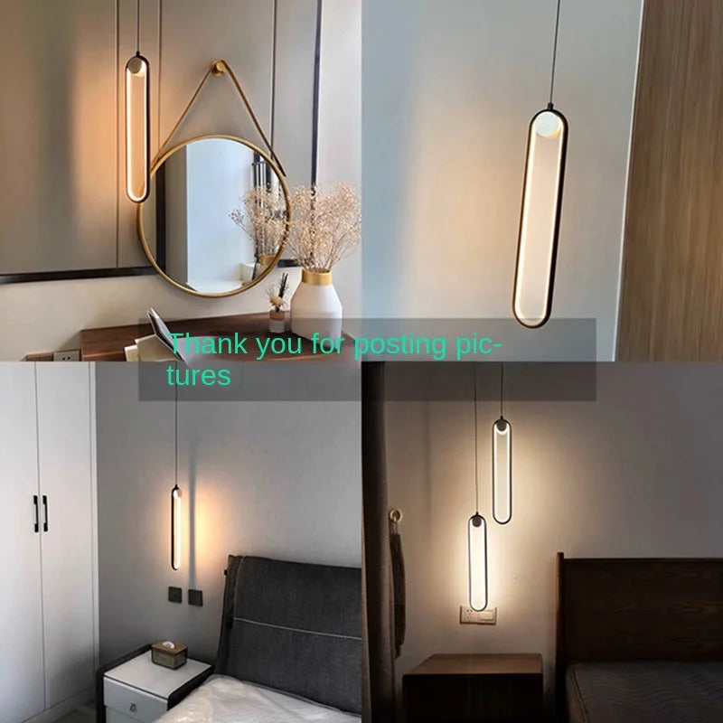 Luxury Glass Bedside Chandelier - Nordic Long-Line Pendant Light