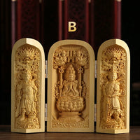 Hand-Carved Guanyin Buddha Statue - Boxwood Spiritual Home Decor