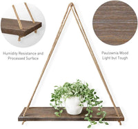 Wooden Rope Swing Floating Wall Shelf