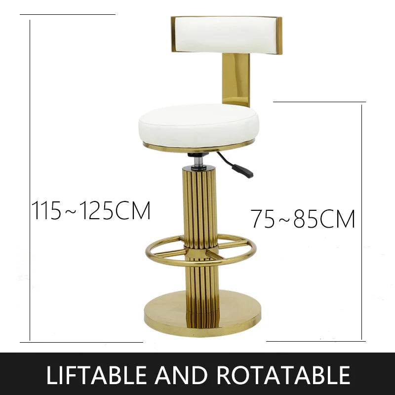 Modern Stainless Steel Counter Bar Stools Set - Cushioned Kitchen Seating