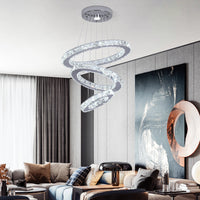 Remote Control Crystal Pendant Chandelier - Smart LED Hanging Light