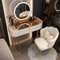 Luxury Makeup Vanity Desk - LED Mirror Dressing Table with Storage