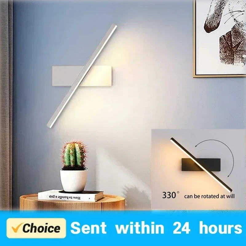 Rotatable LED Wall Light - Modern Bathroom and Bedroom Sconce