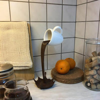 Floating Coffee Cup Sculpture - Whimsical Kitchen Accent Decor