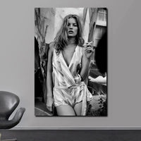 Scandinavian Kate Moss Canvas Poster - Fashion Inspired Wall Art