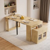 Modern Extendable Dining Table - Rectangle Sideboard with Storage