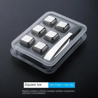 Stainless Steel Whiskey Stones Set - Reusable Chilling Cubes