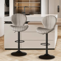 Luxury 2 Piece Adjustable Bar Stool Set - Swivel Kitchen Seating