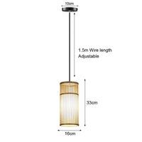 Handwoven Bamboo Rattan Pendant Light - Natural Wicker Ceiling Lamp