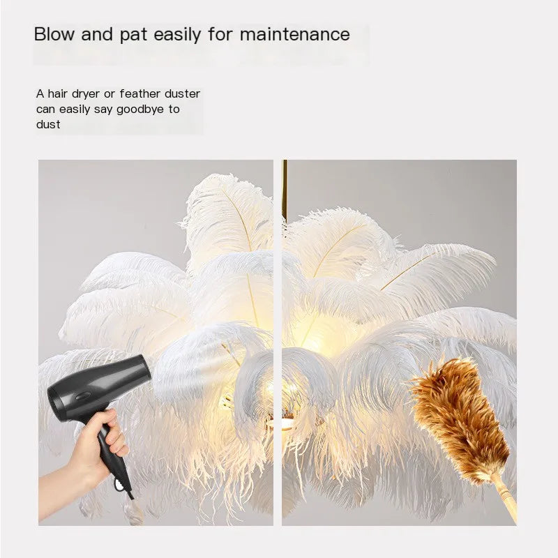 Feather Art Chandelier - Nordic Statement Pendant Light