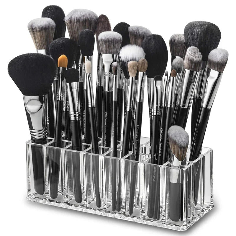 24 Slot Acrylic Makeup Organizer - Brush and Lipstick Storage Display