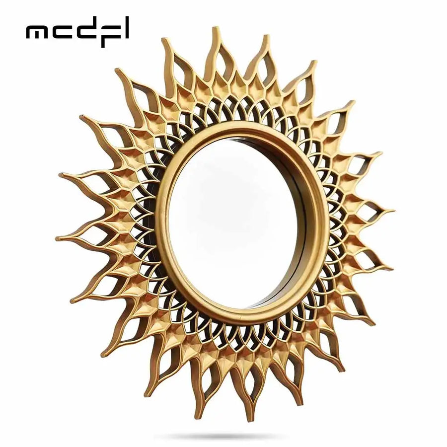 Gold Sunburst Wall Mirror - Vintage Decorative Accent