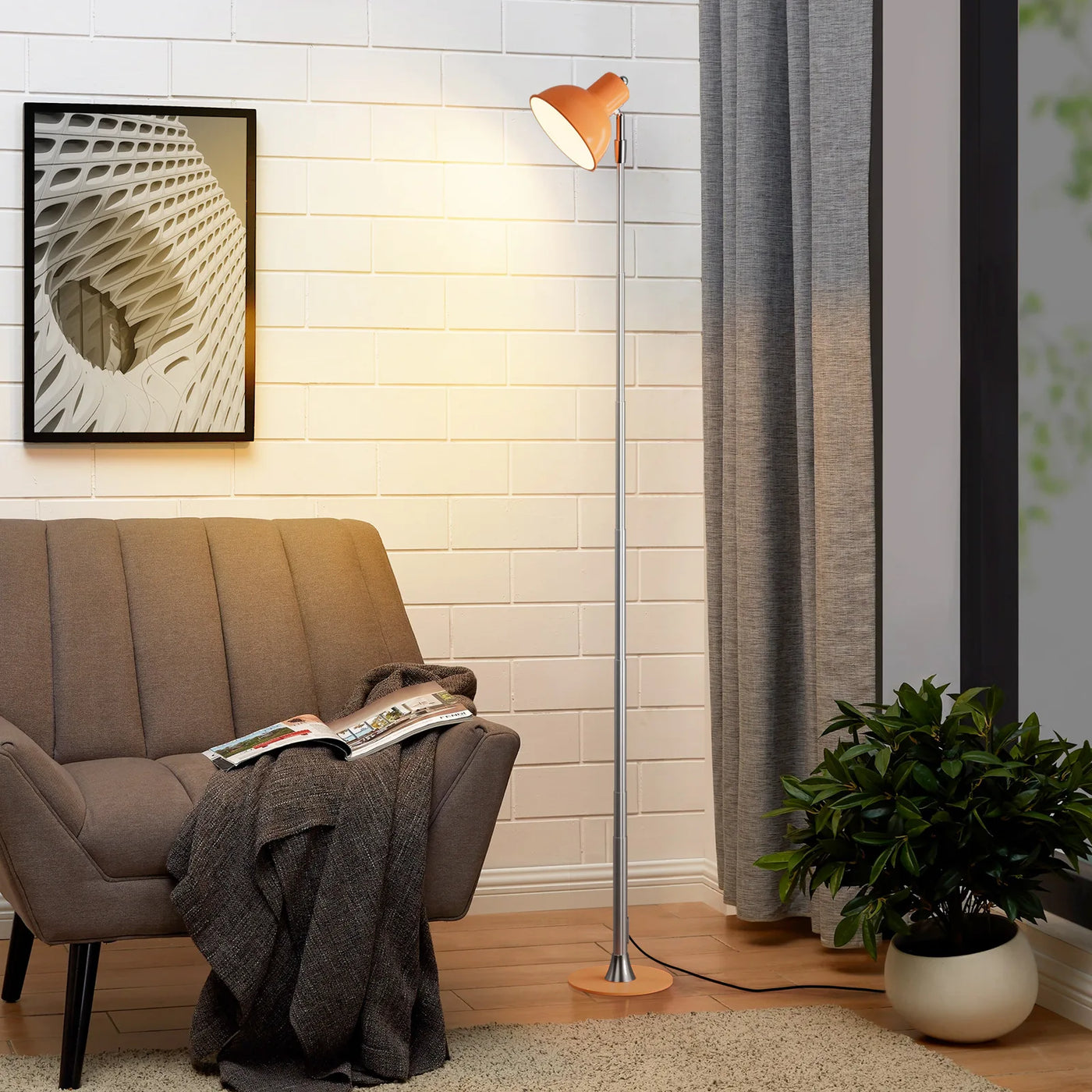 Adjustable LED Floor Lamp - 3-Color Dimmable Telescopic Light