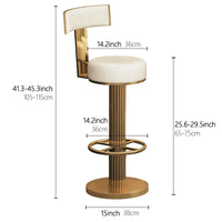 Modern Stainless Steel Counter Bar Stools Set - Cushioned Kitchen Seating