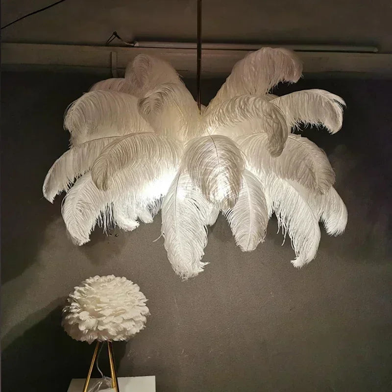Feather Art Chandelier - Nordic Statement Pendant Light
