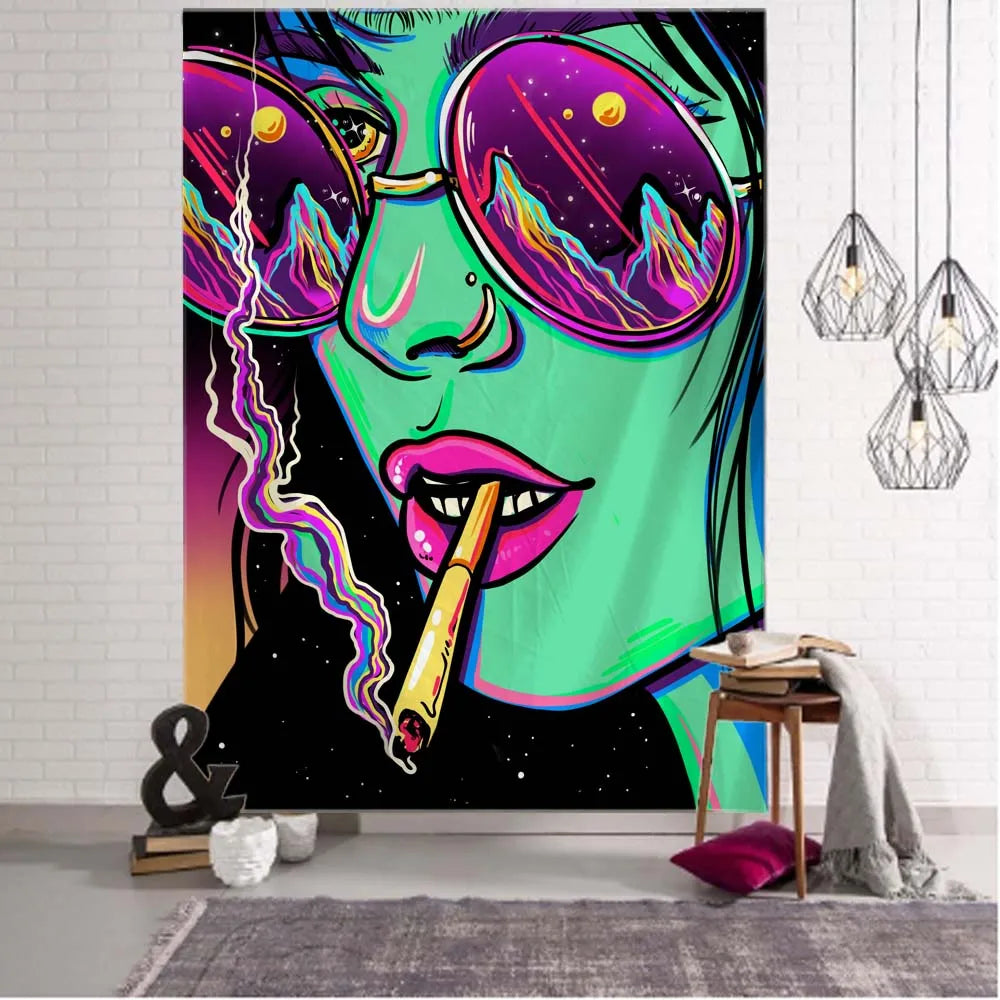 Psychedelic Hippie Wall Tapestry - Large Mystic Room Decor