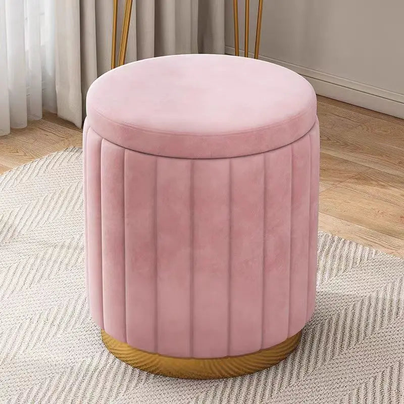 Round Storage Stool - Makeup & Dressing Table Ottoman