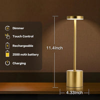Portable Touch LED Table Lamp - USB Rechargeable Wireless Light