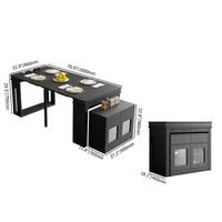 Modern Extendable Dining Table - Rectangle Sideboard with Storage