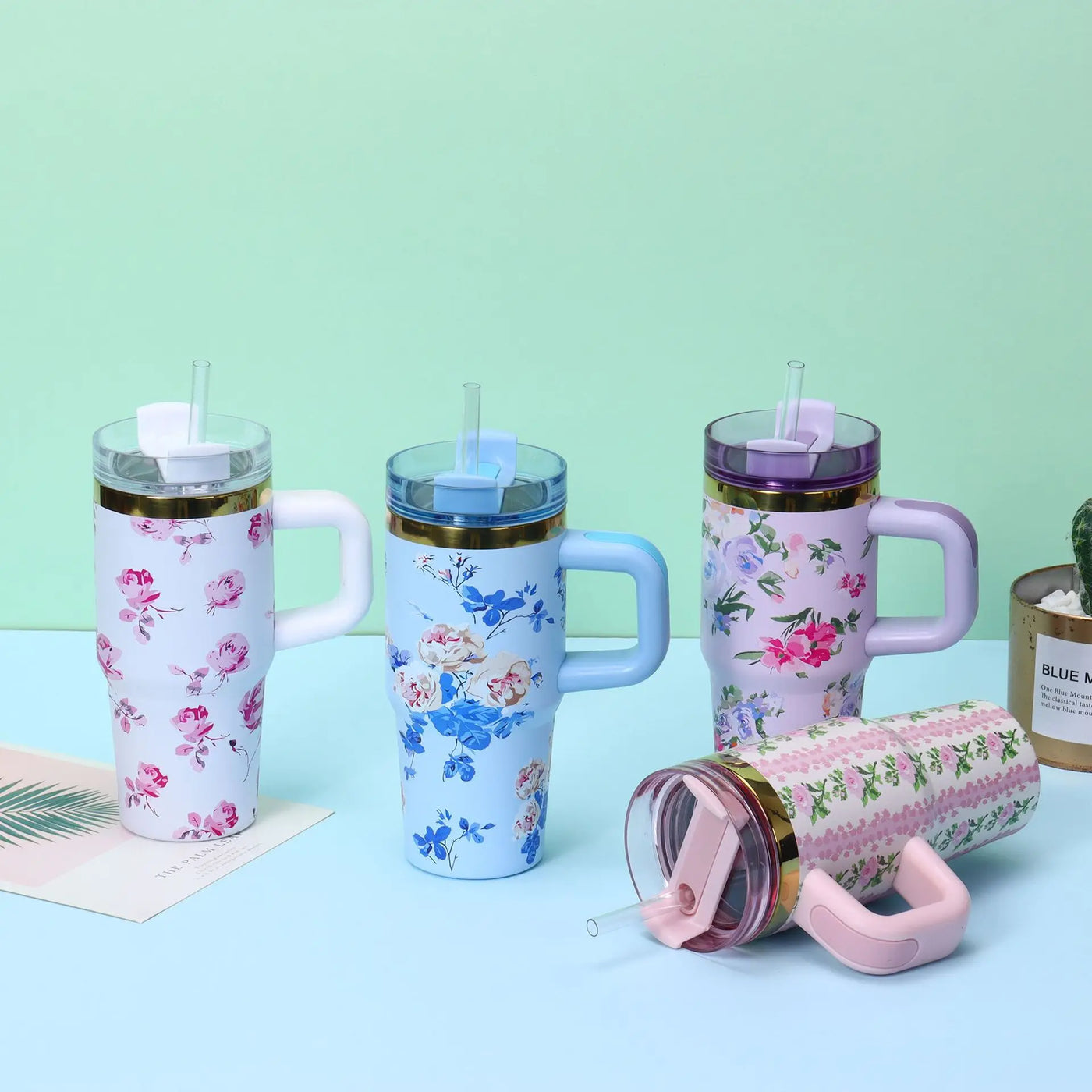 14oz Stainless Steel Travel Tumbler - Insulated Car Cup with Handle