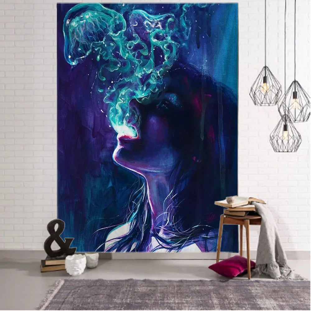 Psychedelic Hippie Wall Tapestry - Large Mystic Room Decor