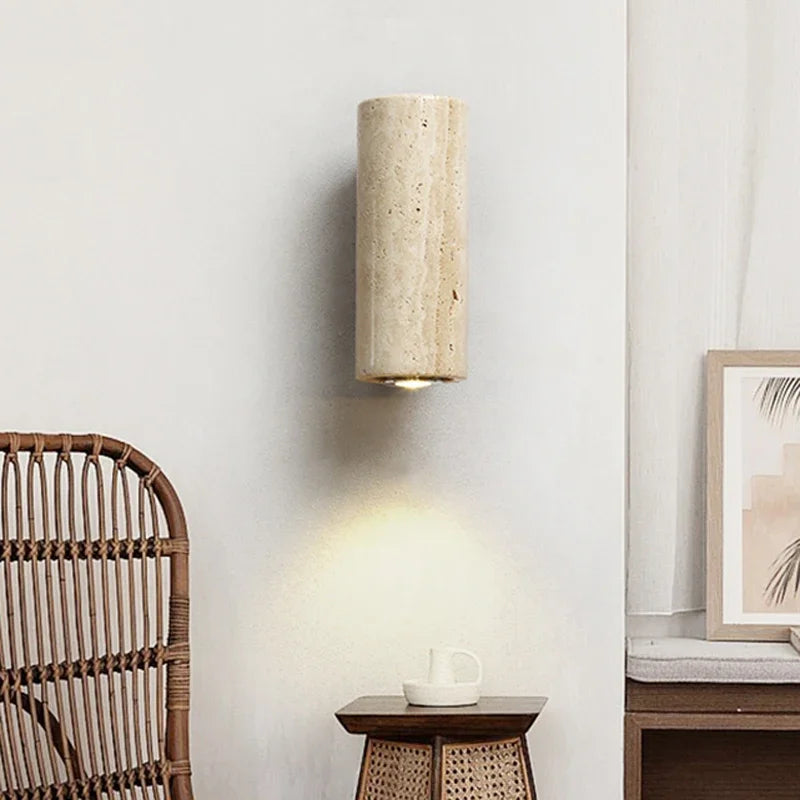 Wabi Sabi Marble Wall Lamp - Warm Modern Bedside Light