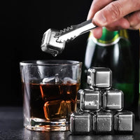 Stainless Steel Whiskey Stones Set - Reusable Chilling Cubes
