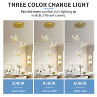Three-Head Butterfly Pendant Light - Modern LED Chandelier