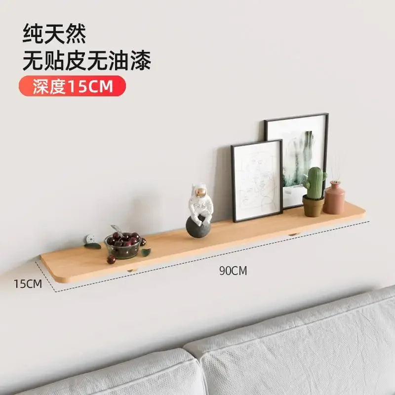 Solid Wood Wall-Mounted Partition Shelf