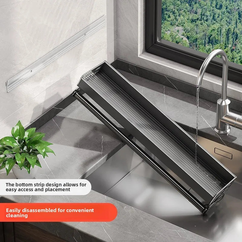 Gunmetal Aluminum Kitchen Storage Rack - No Drill