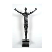 Industrial Climbing Man Wall Sculpture - Retro Resin Accent Decor