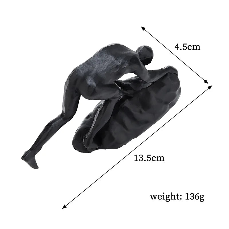 Industrial Climbing Man Wall Sculpture - Retro Resin Accent Decor