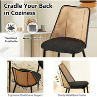 Round Dining Table Set with Rattan Chairs - Modern 4-Chair Set