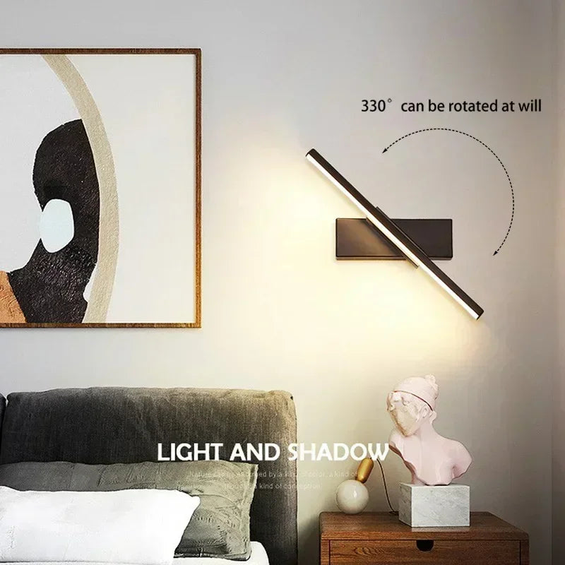 Rotatable LED Wall Light - Modern Bathroom and Bedroom Sconce