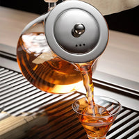 Heat-Resistant Glass Teapot - Stainless Steel Infuser Tea Pot