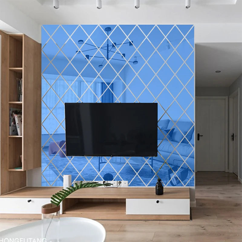 3D Acrylic Mirror Sticker Set - Geometric DIY Wall Decor