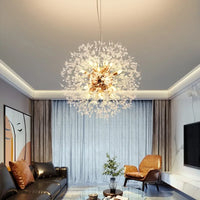 Nordic Dandelion Crystal Chandelier - Cream Style Ceiling Light