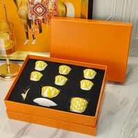 Geometric Bone China Dinner Plate Set - Elegant European Tableware