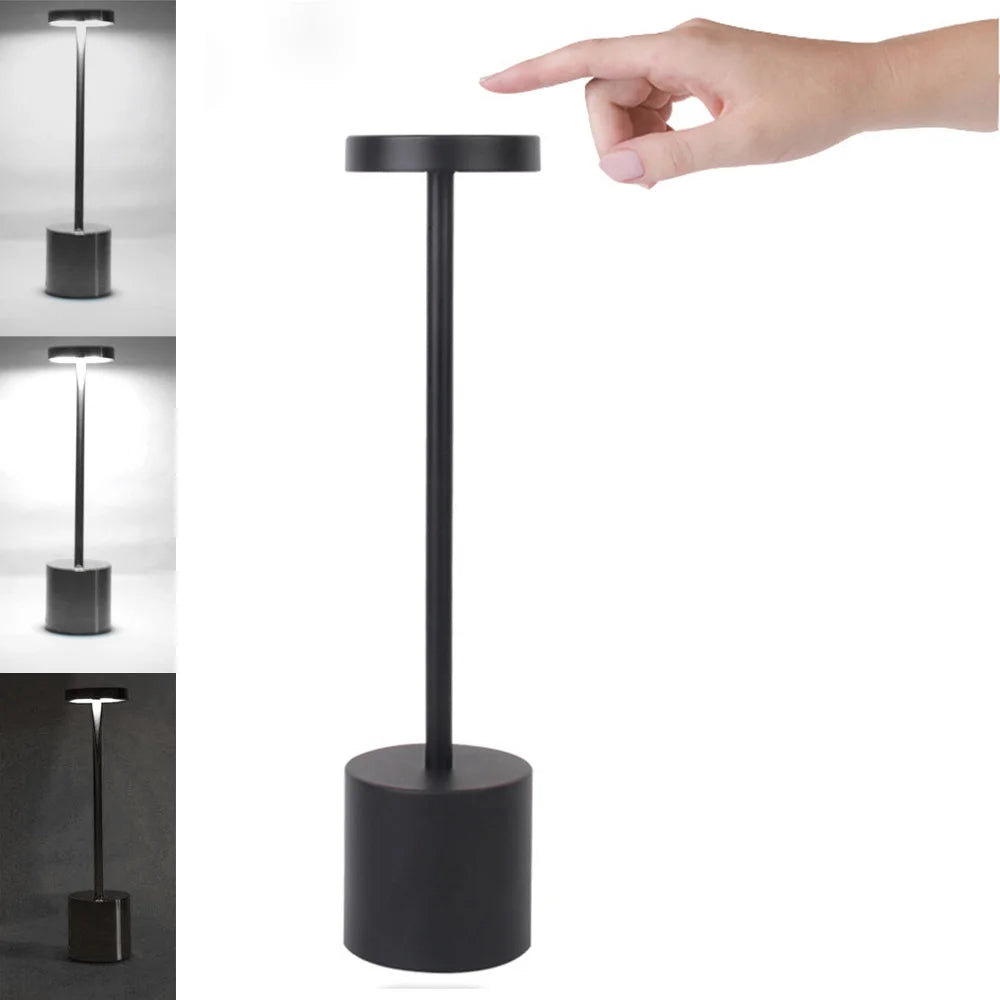 Portable Touch LED Table Lamp - USB Rechargeable Wireless Light