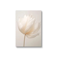 Nordic Beige Peony Floral Canvas Wall Art - Frameless Botanical Print