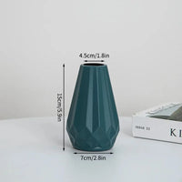 Diamond Shaped Decorative Vase - Nordic Floral Arrangement Accent