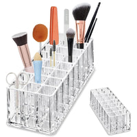 24 Slot Acrylic Makeup Organizer - Brush and Lipstick Storage Display